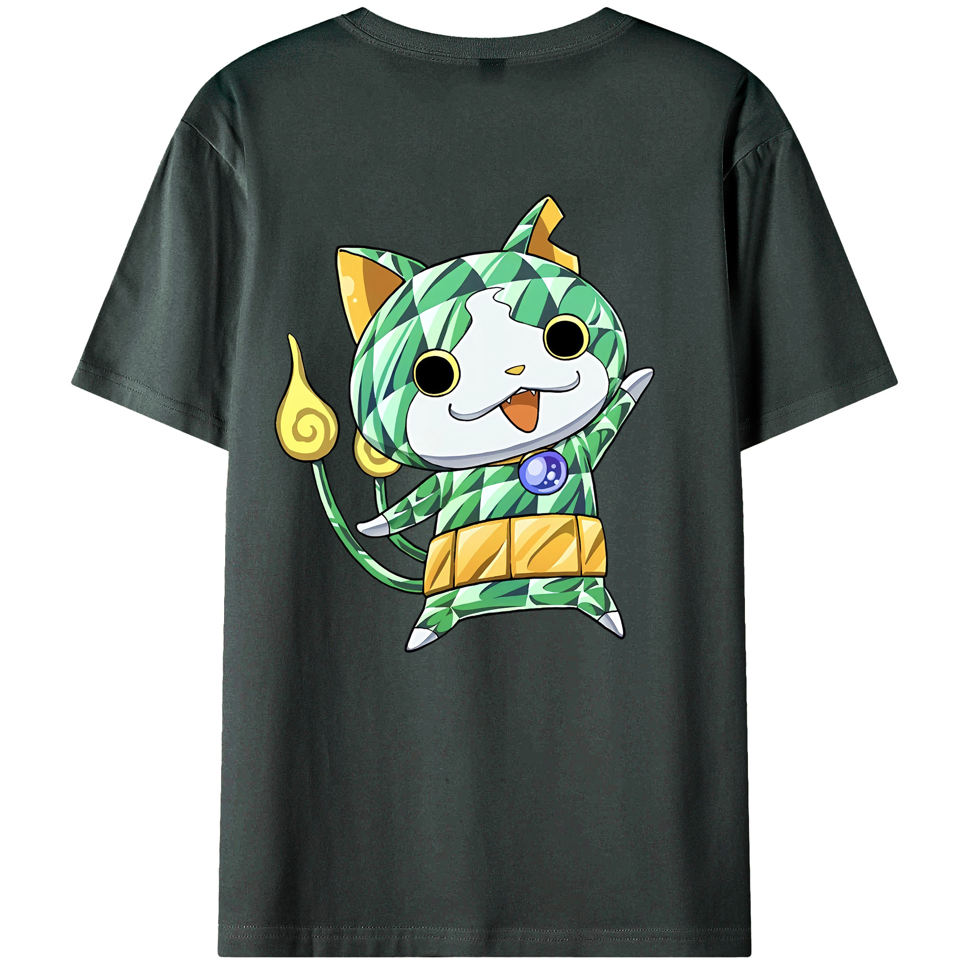 （画像用） 妖怪ウォッチ Yo-kai Watch 綿100％ メンズ半袖Tシャツ（バックプリント） 通気性